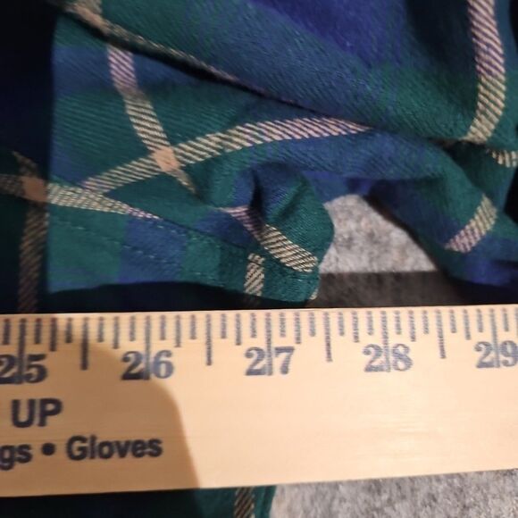 Wrangler Wrancher Shirt Mens Large Blue Plaid Pearl Snap Long Sleeve Western - Picture 5 of 6